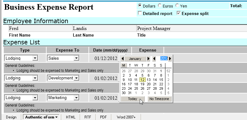 Electronic Forms DesignStyleVision offers advanced functionality for creating electronic forms based on the same design paradigm used in many desktop publishing