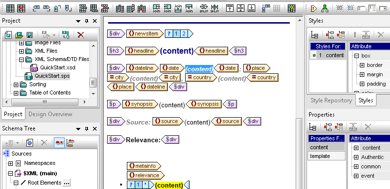 Stylesheet DesignerDesigning stylesheets in StyleVision is a highly flexible, visual drag-and-drop process.