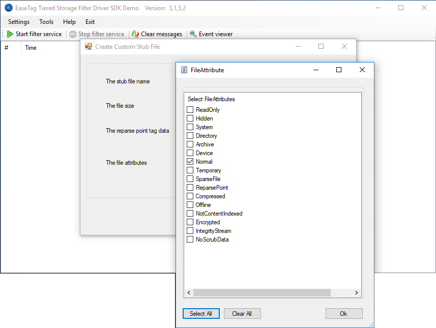 Screenshot of CloudTier Transparent Storage Tiering SDK