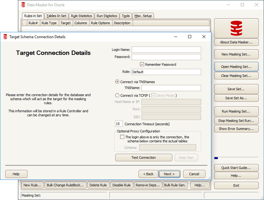 Screenshot of Data Masker for Oracle
