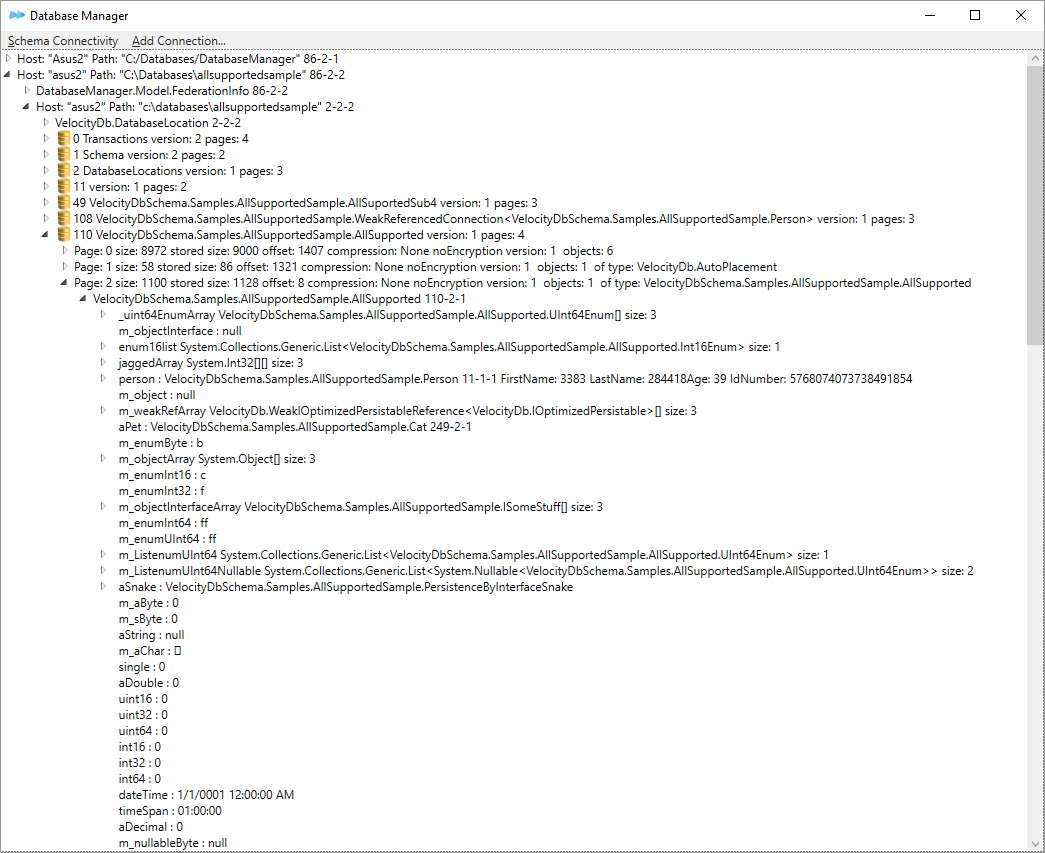 Screenshot of VelocityDB