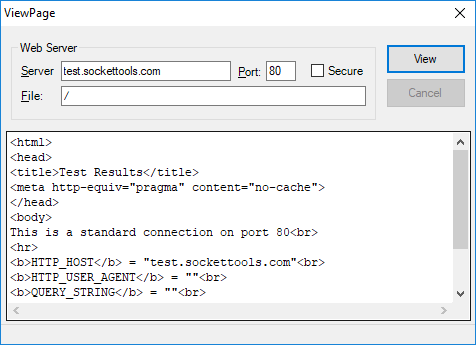 Screenshot of SocketWrench