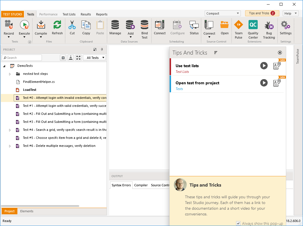 Screenshot of Telerik Test Studio Web & Desktop