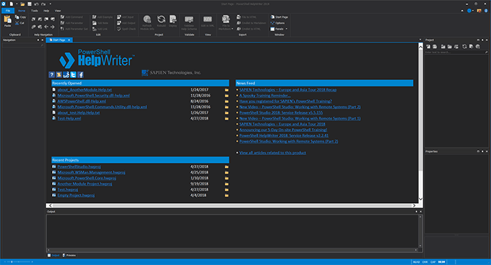 Screenshot of PowerShell HelpWriter