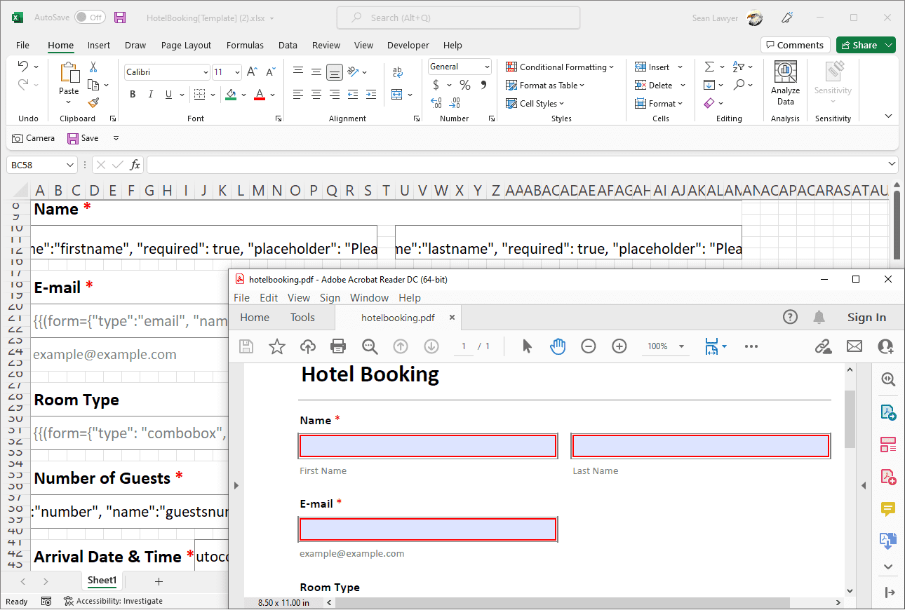 Convert Excel Templates to PDF Forms with HTML5 Input TypesDsExcel Java Excel Library provides tools to create templates and define form fields in the templates