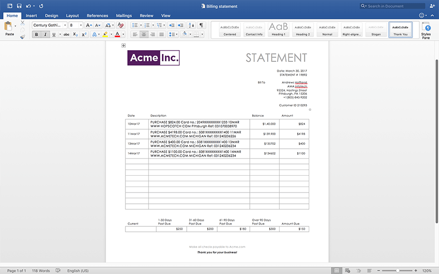 Create Tables in a Word DocumentTables in a document help in displaying the content in organized and structured manner. In DsWord, a table is a block content ob