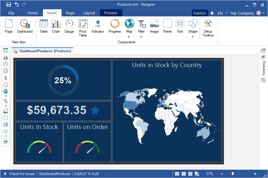 Screenshot of Stimulsoft Dashboards.WIN