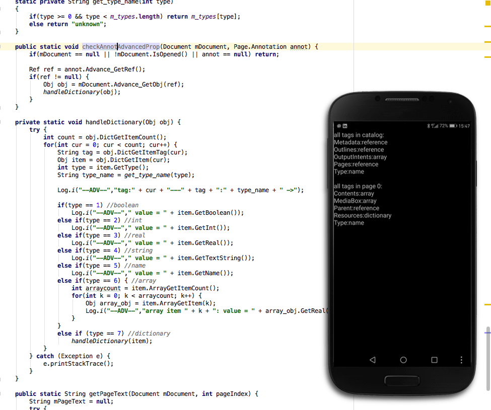 Advanced API allows developers to dig deep into the PDF structure.