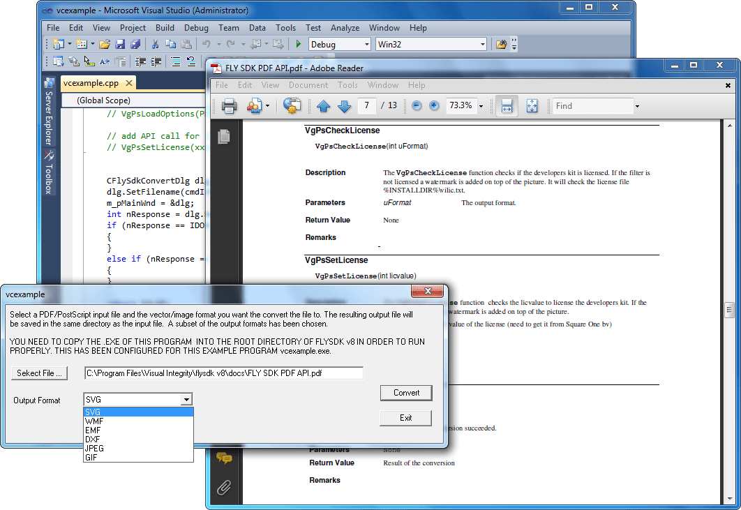 Screenshot of Visual Integrity PDF Objects SDK