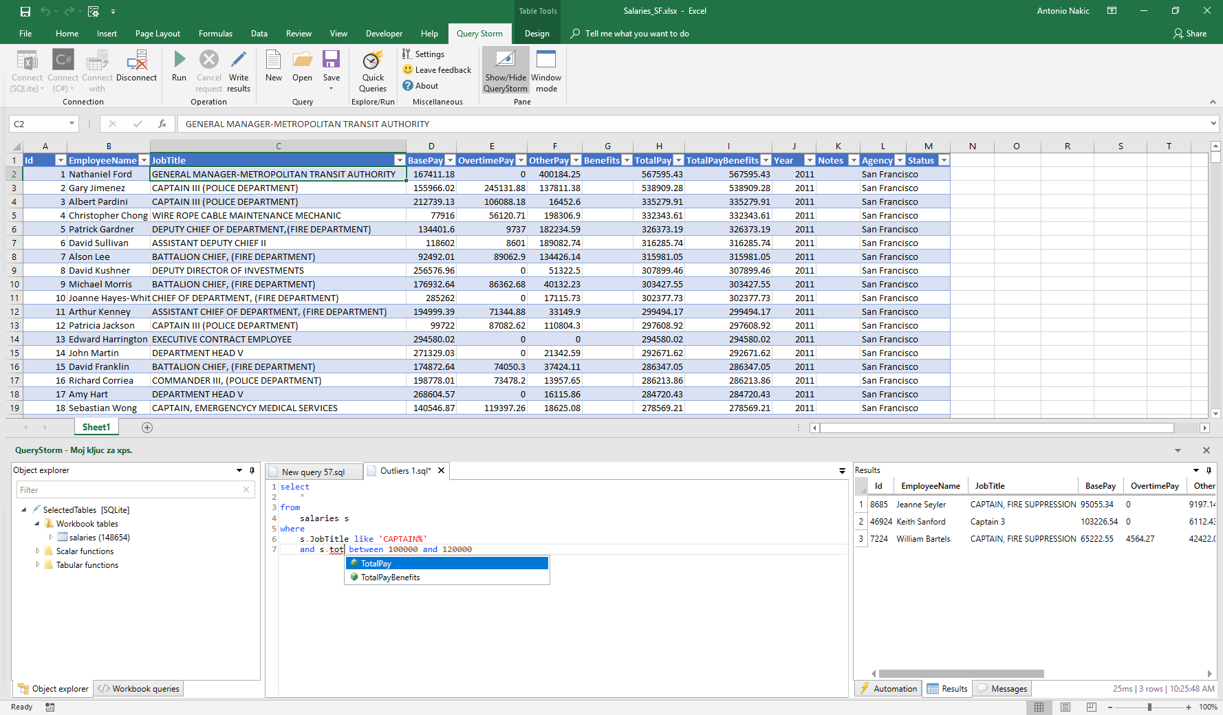 Screenshot of QueryStorm
