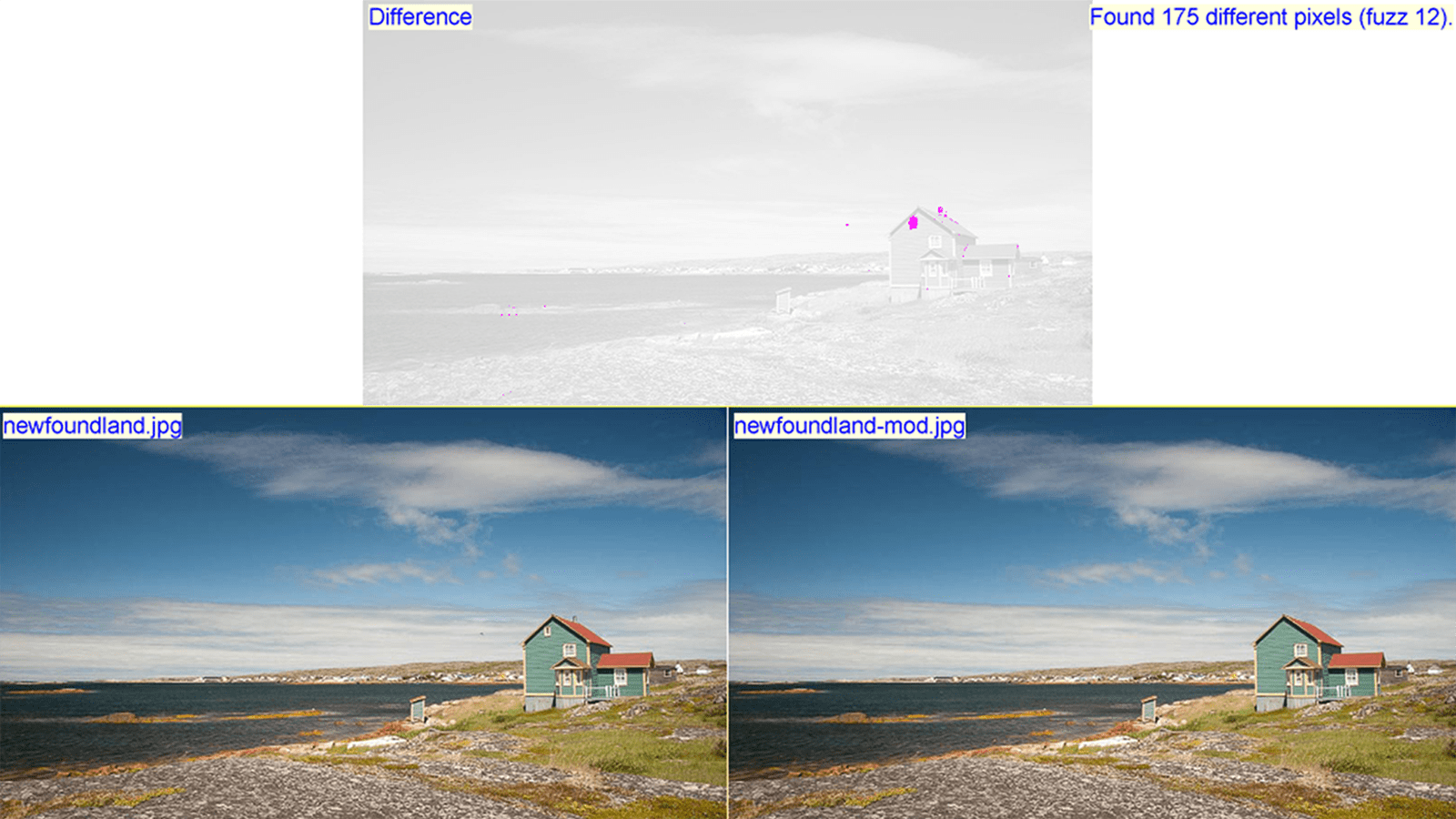 Image ComparisonCompare images for software testing, image manipulation detection, or comparing shots from security frames. Perform fuzzy image comparisons and