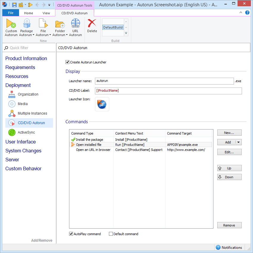 Advanced Installer Professional Autorun