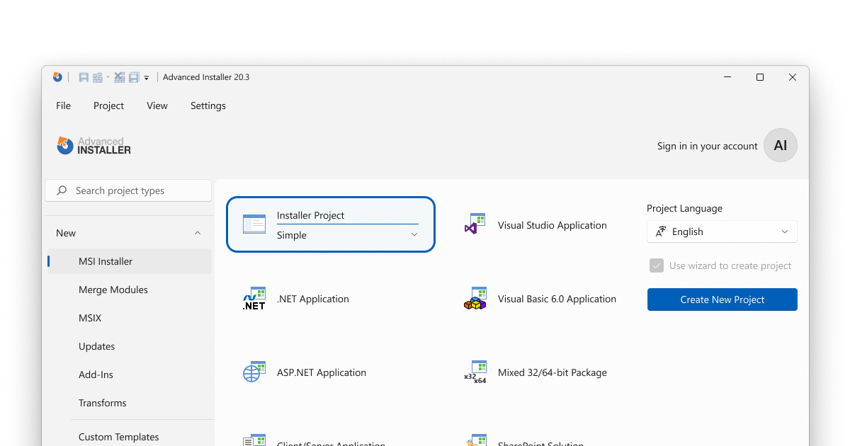 Advanced Installer Architect