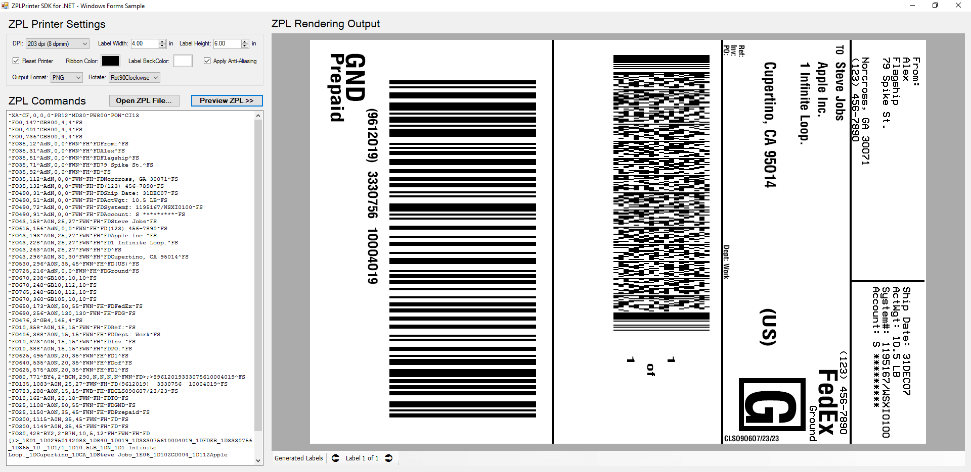 Neodynamic ZPLPrinter Emulator SDK for.NET Standard