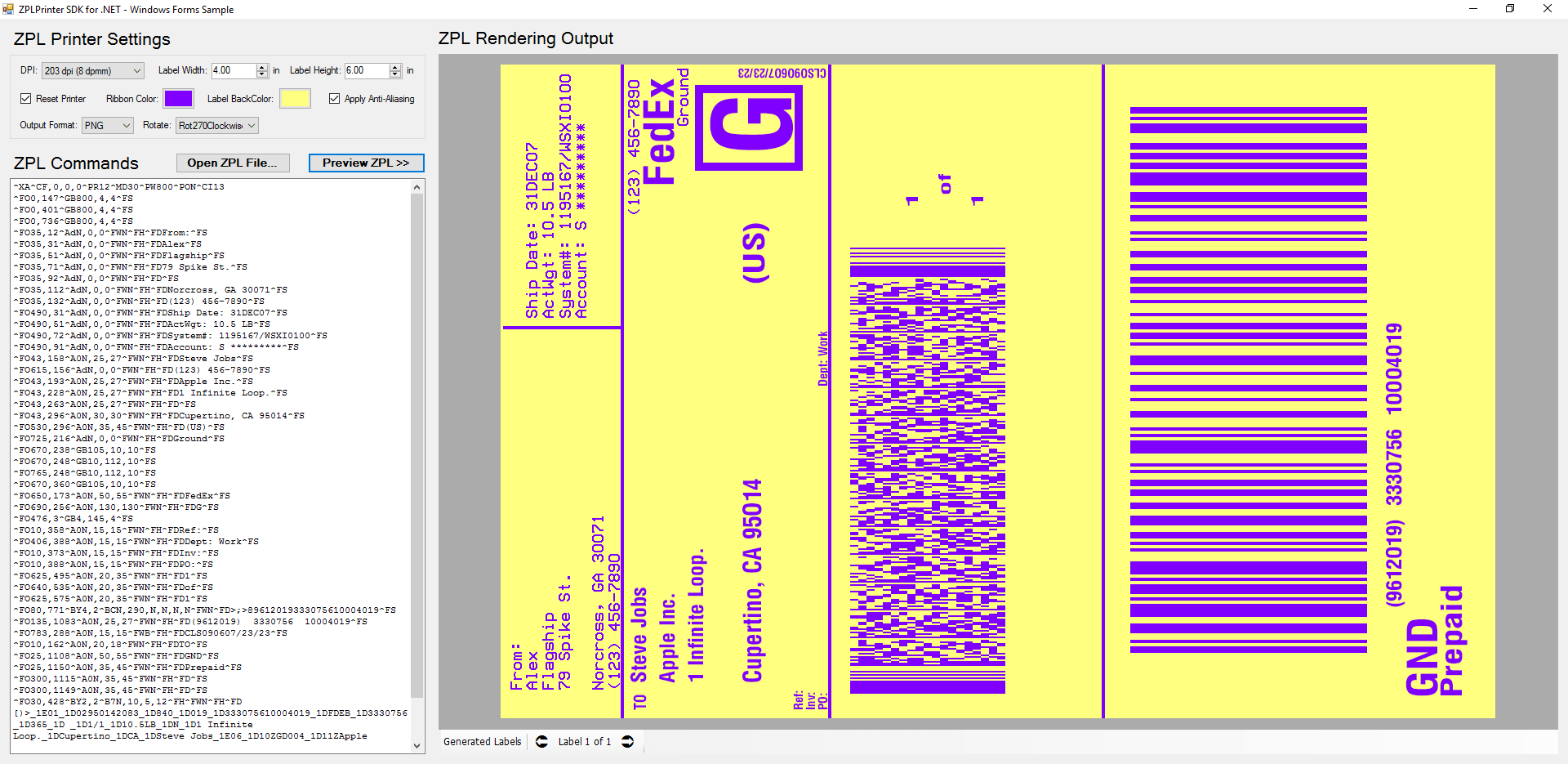 Neodynamic ZPLPrinter Emulator SDK for .NET Standard