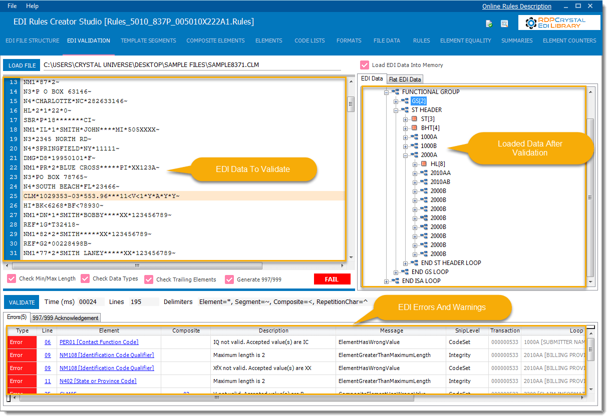 EDI Rules Creator Studio