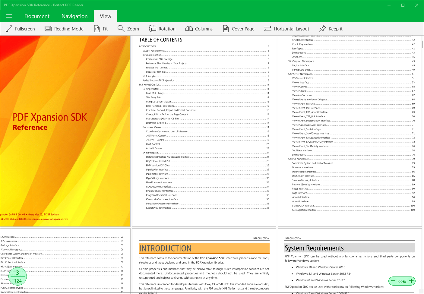 PDF Viewer with “View” tabThe PDF Viewer component opens PDF documents and displays pages in the viewer area, just like in a standalone PDF Viewer application.