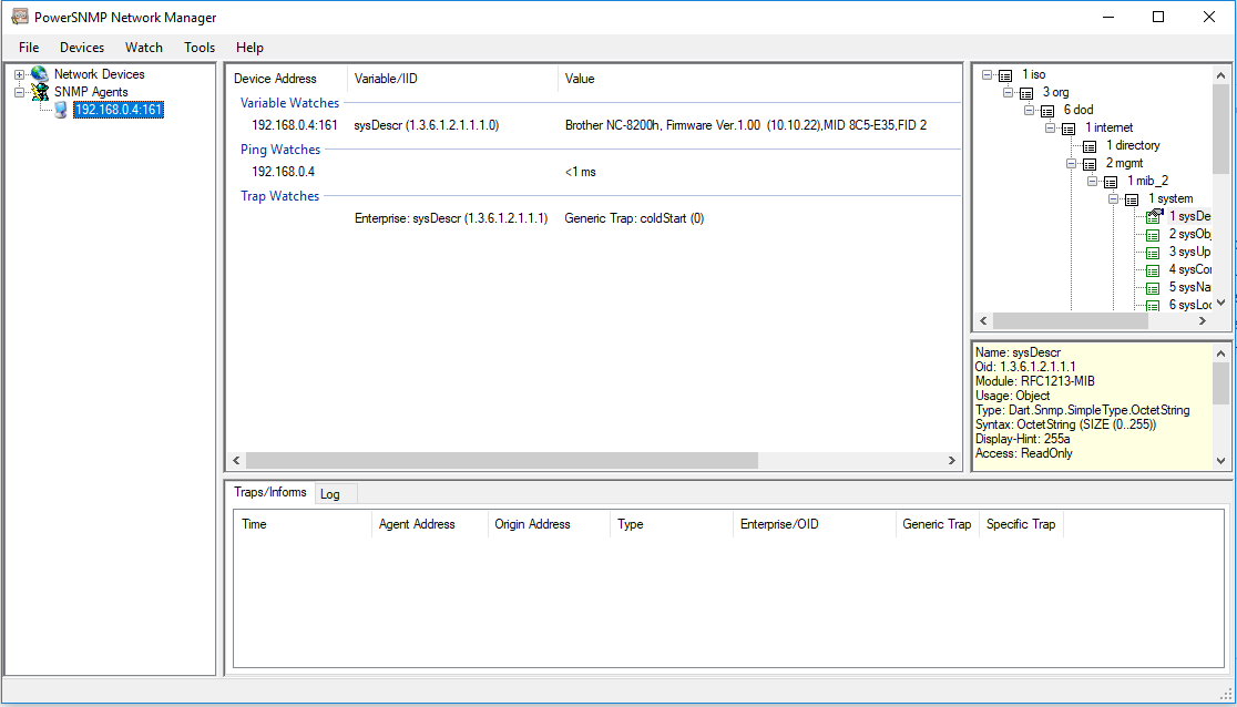Screenshot of PowerSNMP Network Manager