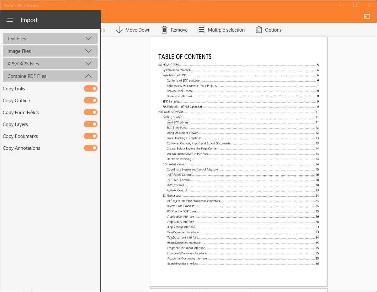 Combine PDF Documents Functionality in a Windows 10 App