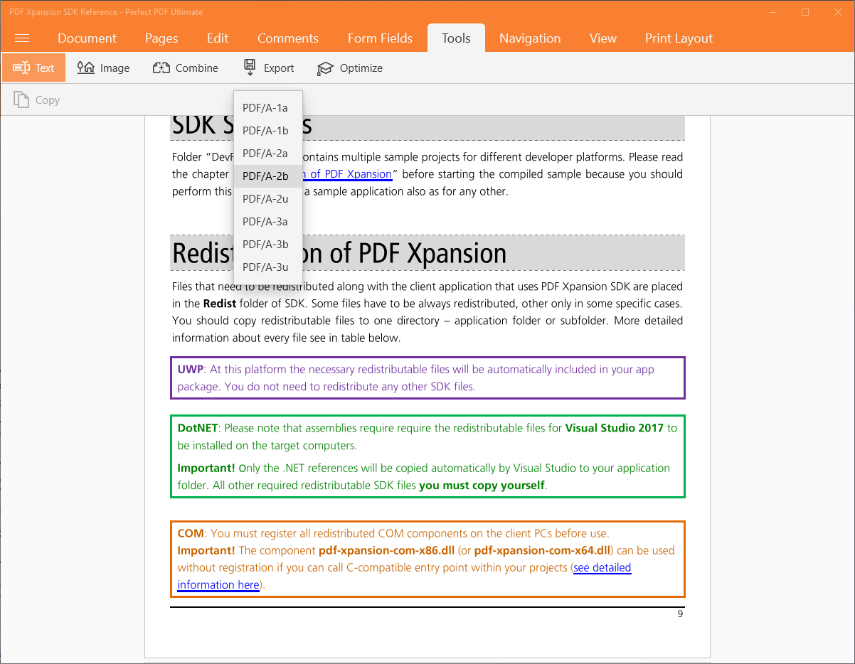 Screenshot of PDF Xpansion SDK - PDF/A Converter