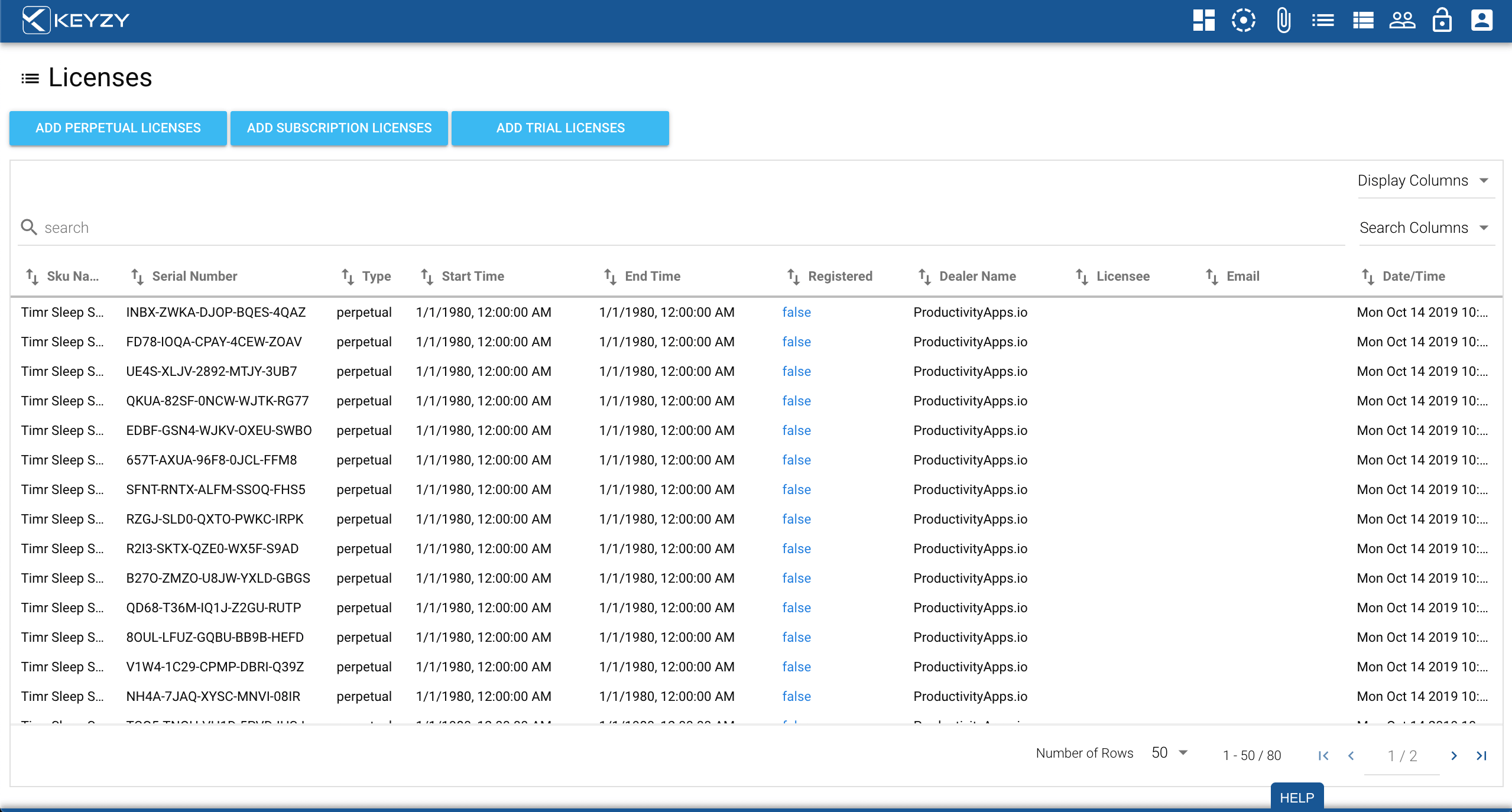Manage the type and distribution of licenses.