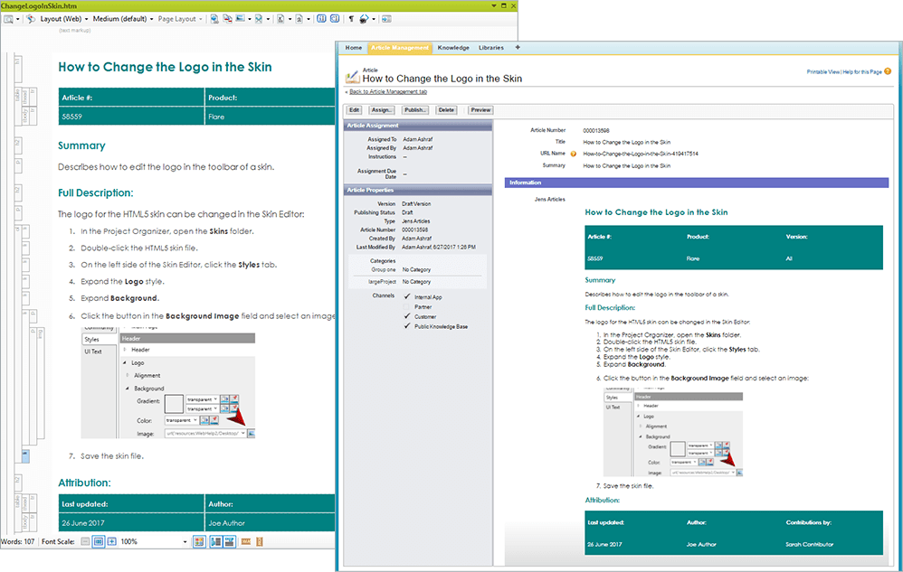 Screenshot of MadCap Connect