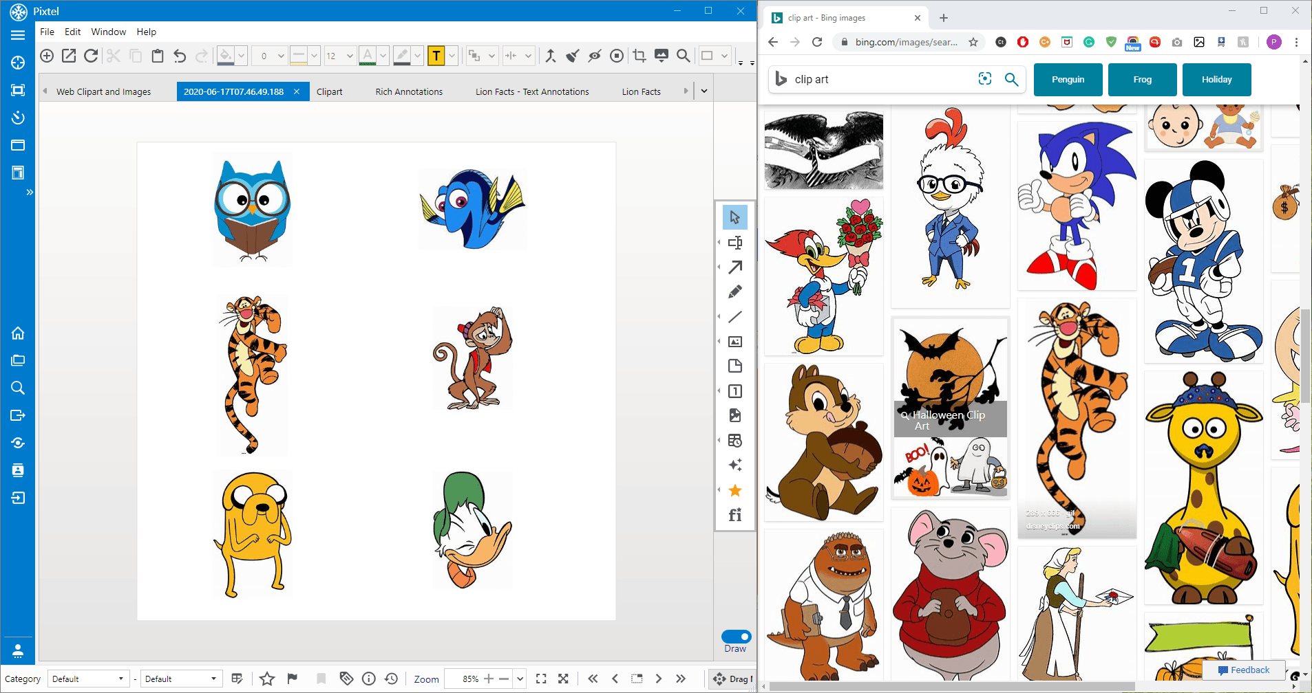 Drag and Drop Unlimited ClipArt from Web SourcesClipart can be drag and dropped from the online web resources which can be configured for a direct access.