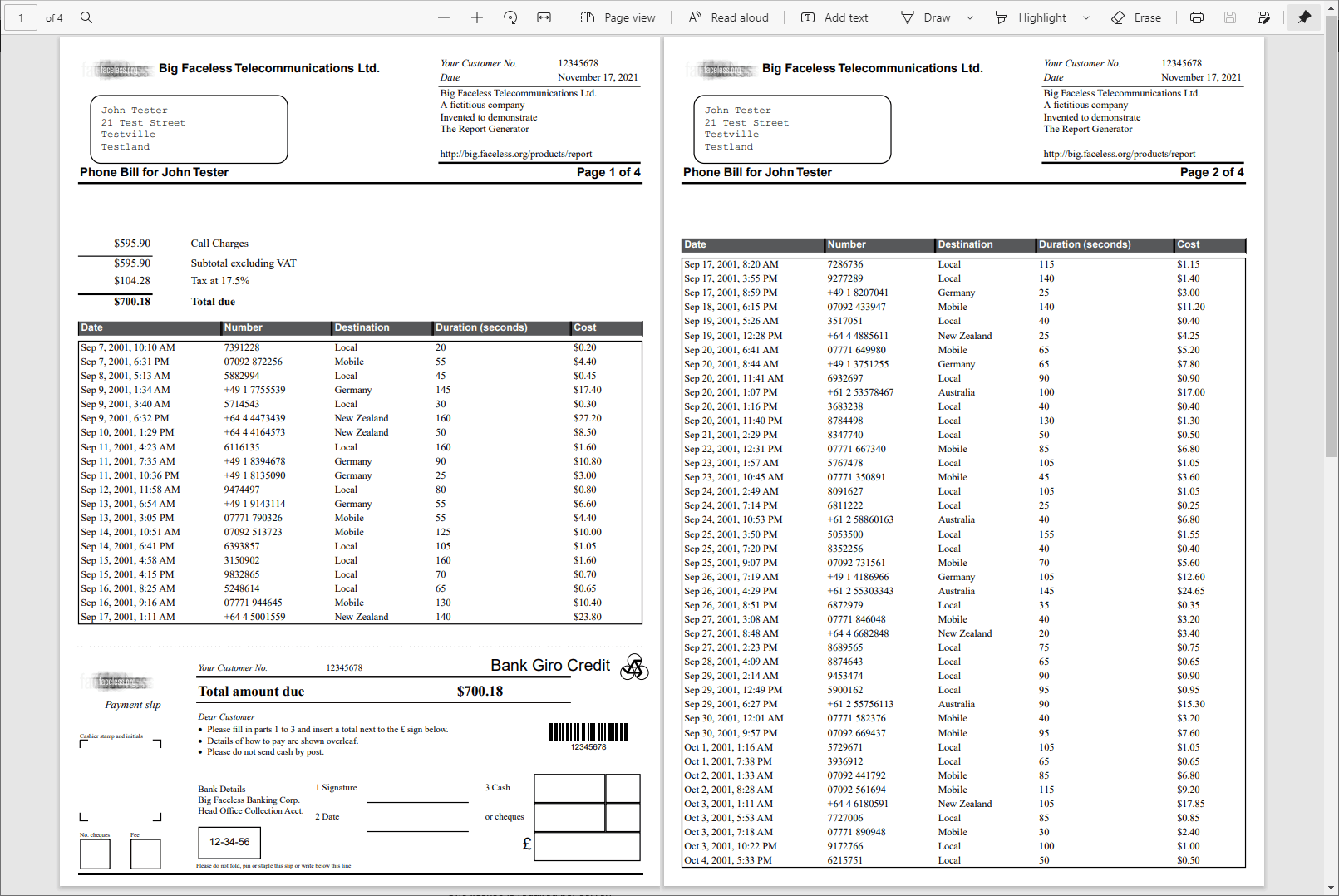 Screenshot of Big Faceless Report Generator