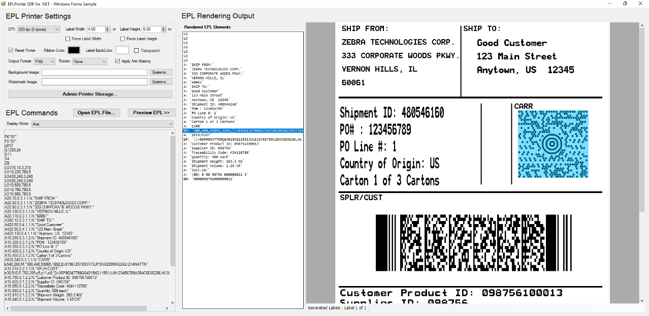 Neodynamic EPLPrinter Emulator SDK for.NET Standard