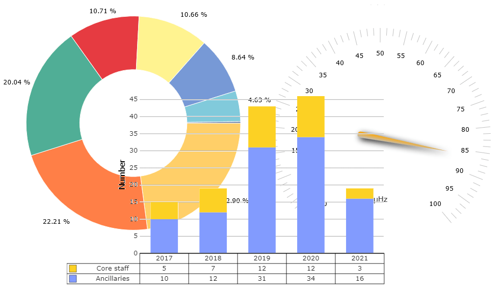 Interactive and customizable charts & graphs