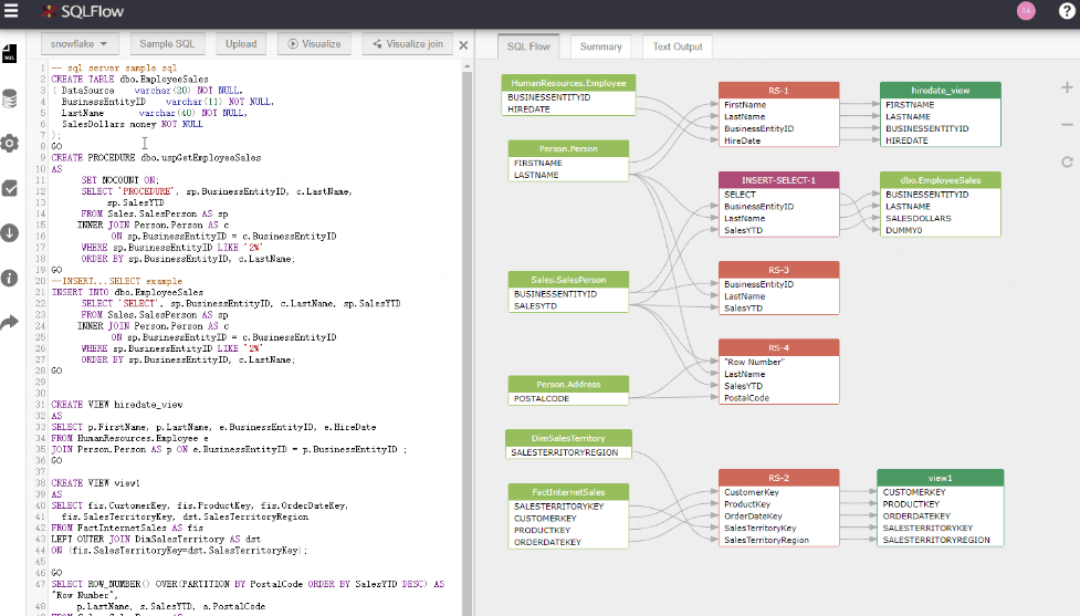 Screenshot of Gudu SQLFlow