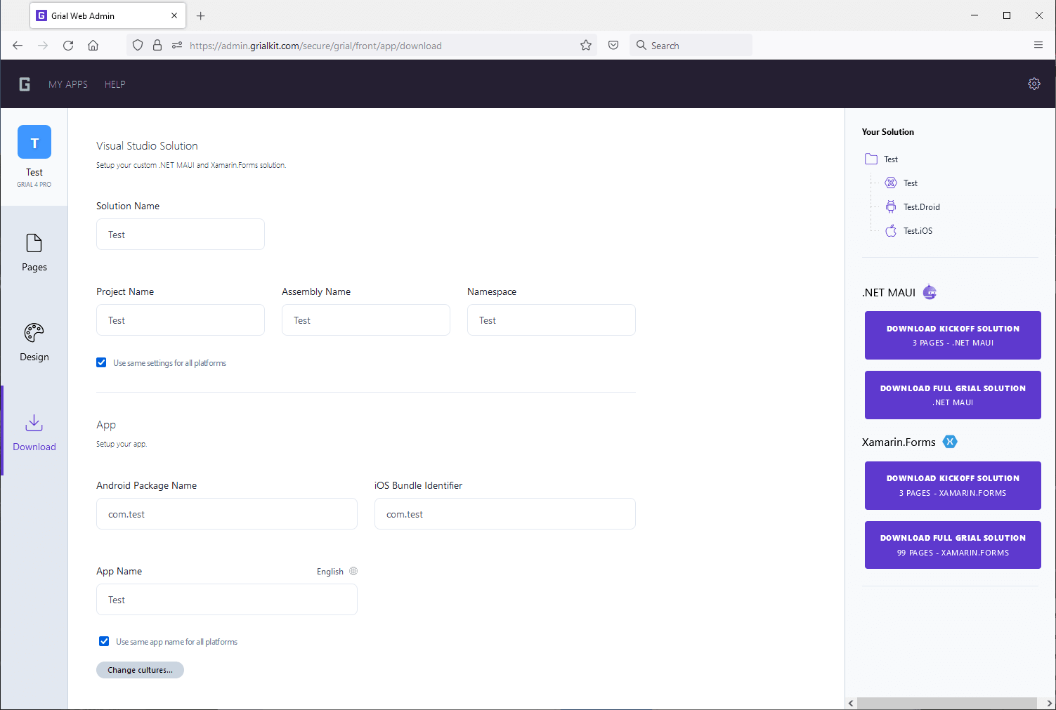 Grial UI Kit - Download ProjectDownload a structured .NET solution and continue development in Visual Studio or Visual Studio Code.