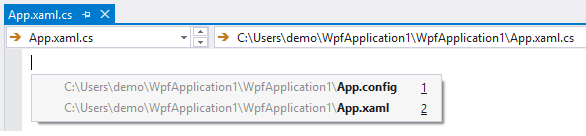 Open corresponding file (Alt+O)Open the file that is most related to the active document. In C/C++, Alt+O typically opens a corresponding header or source file.