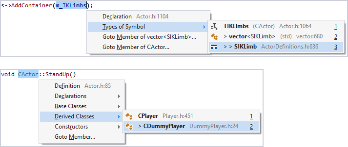 Go to anything related (Shift+Alt+G)The big brother of Alt+G can take you just about anywhere related to the current symbol. Instead of chasing an implementatio