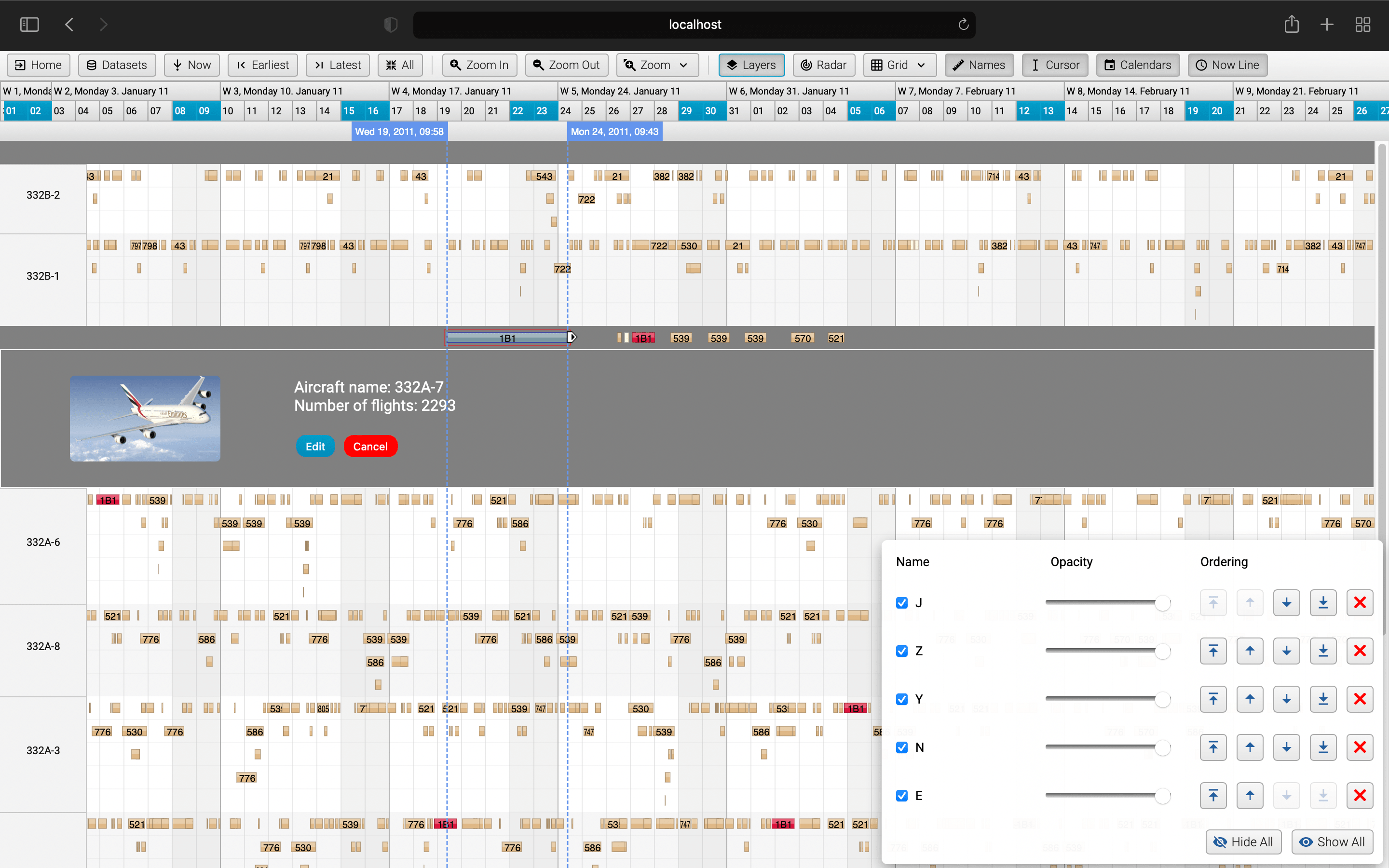 ScheduleJS - Edit Activity DurationAllow activity duration editing using drag and drop.