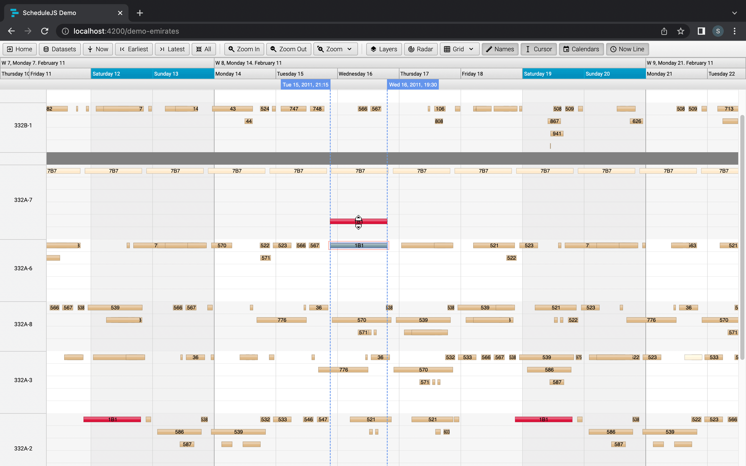 ScheduleJS - Vertical Drag and DropAllow only vertical drag and drop operations.