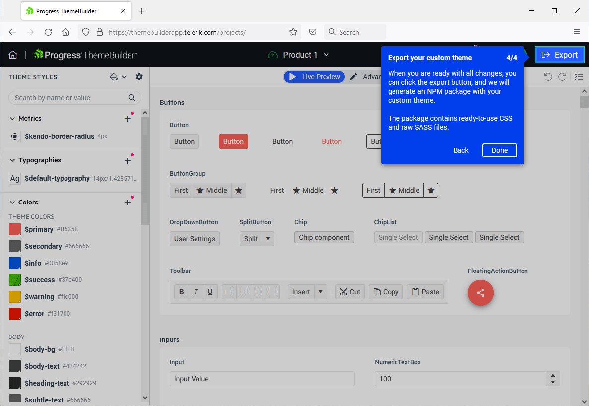 ThemeBuilder - Editor Export