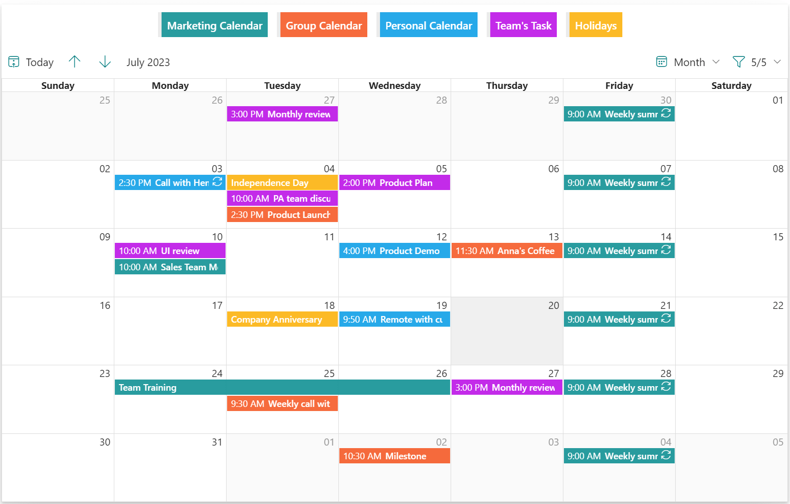 Calendar Rollup App for SharePoint Online