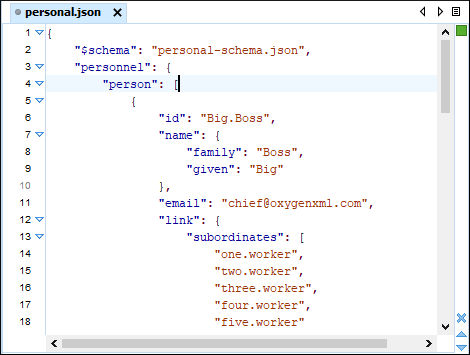 Screenshot of Oxygen JSON Editor