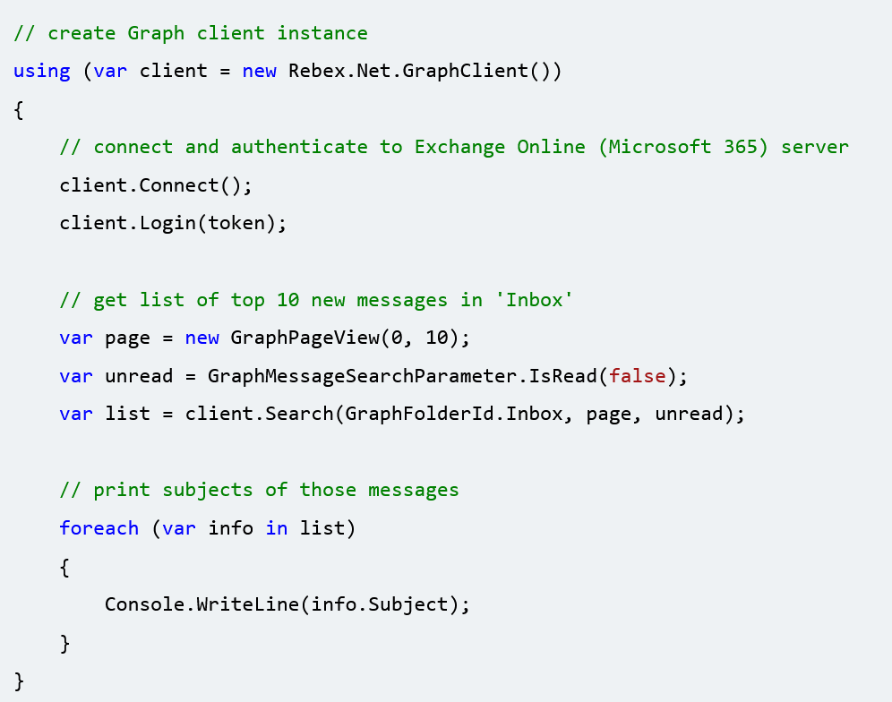 Screenshot of Rebex Graph