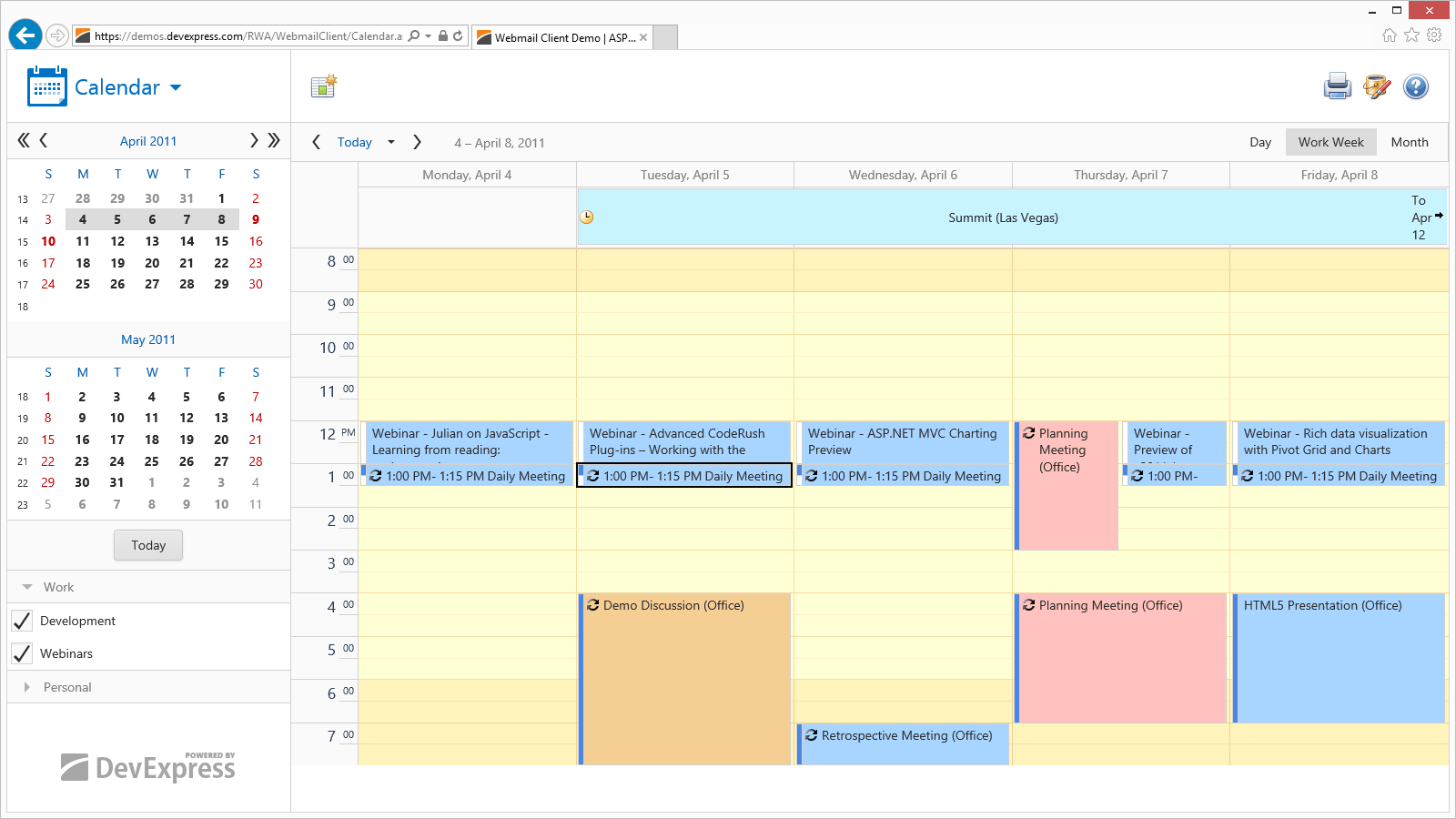 ASPxScheduler