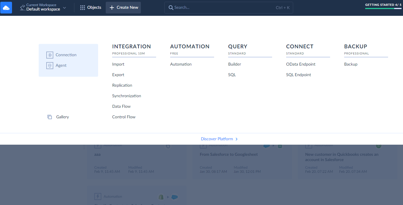 Screenshot of Skyvia Data Integration