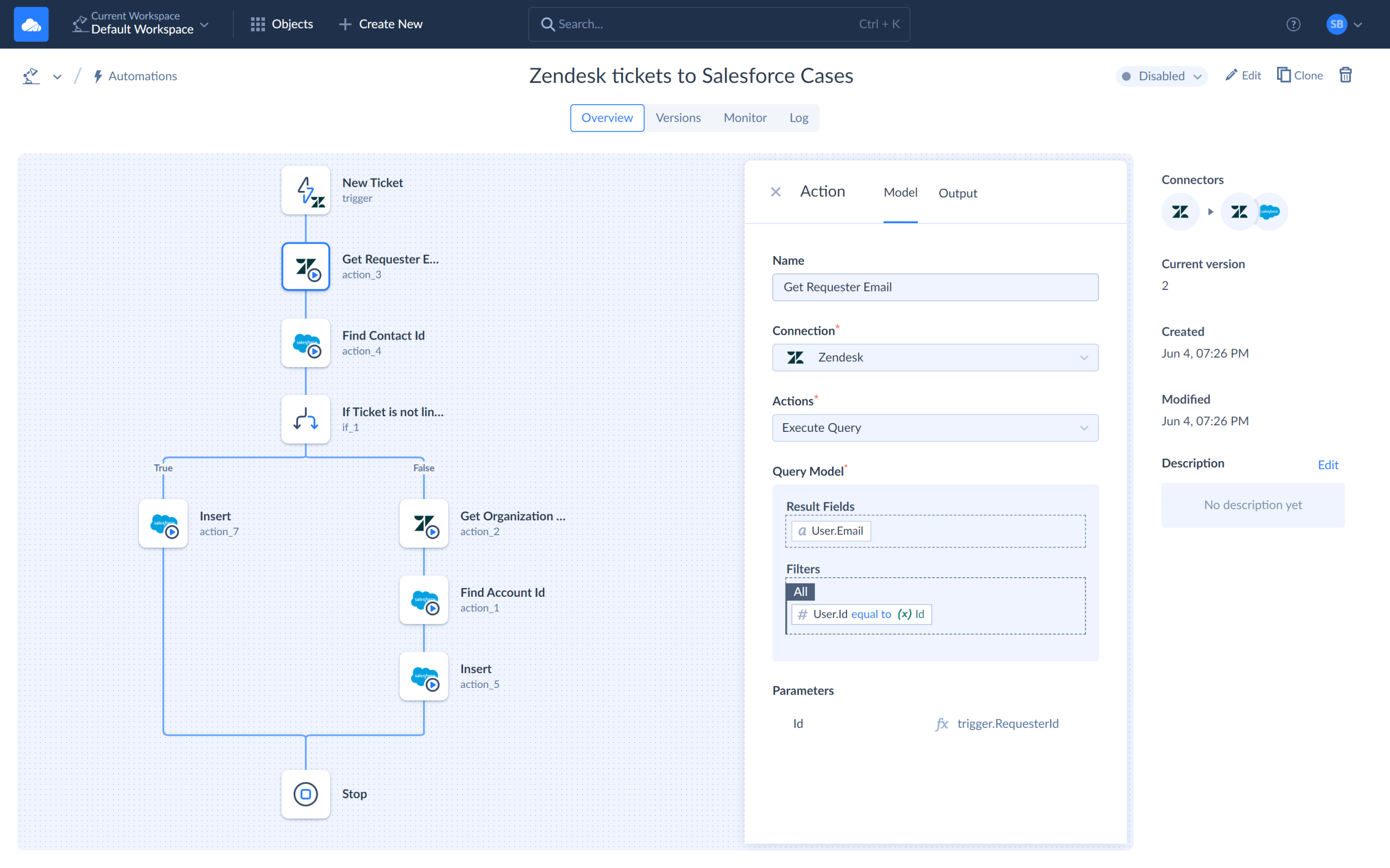 Screenshot of Skyvia Automation