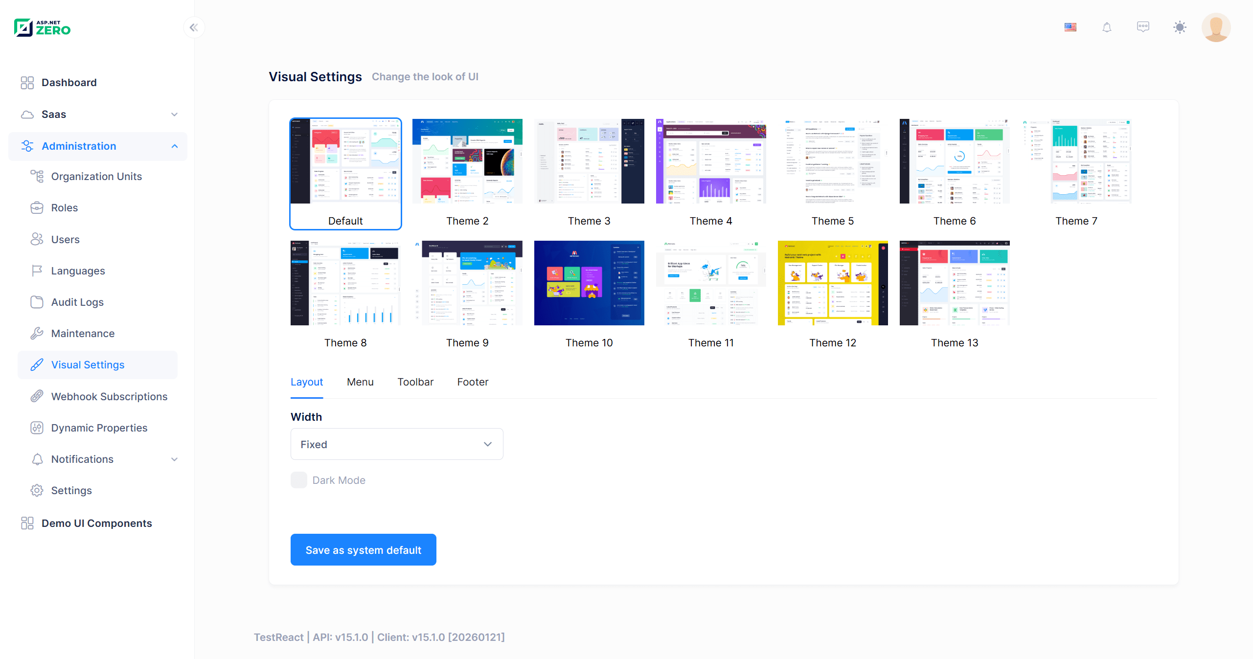 Metronic ThemeAs with Angular and MVC, the React UI is integrated with Metronic 8. It includes 13 predefined theme variations, responsive layouts, and configura