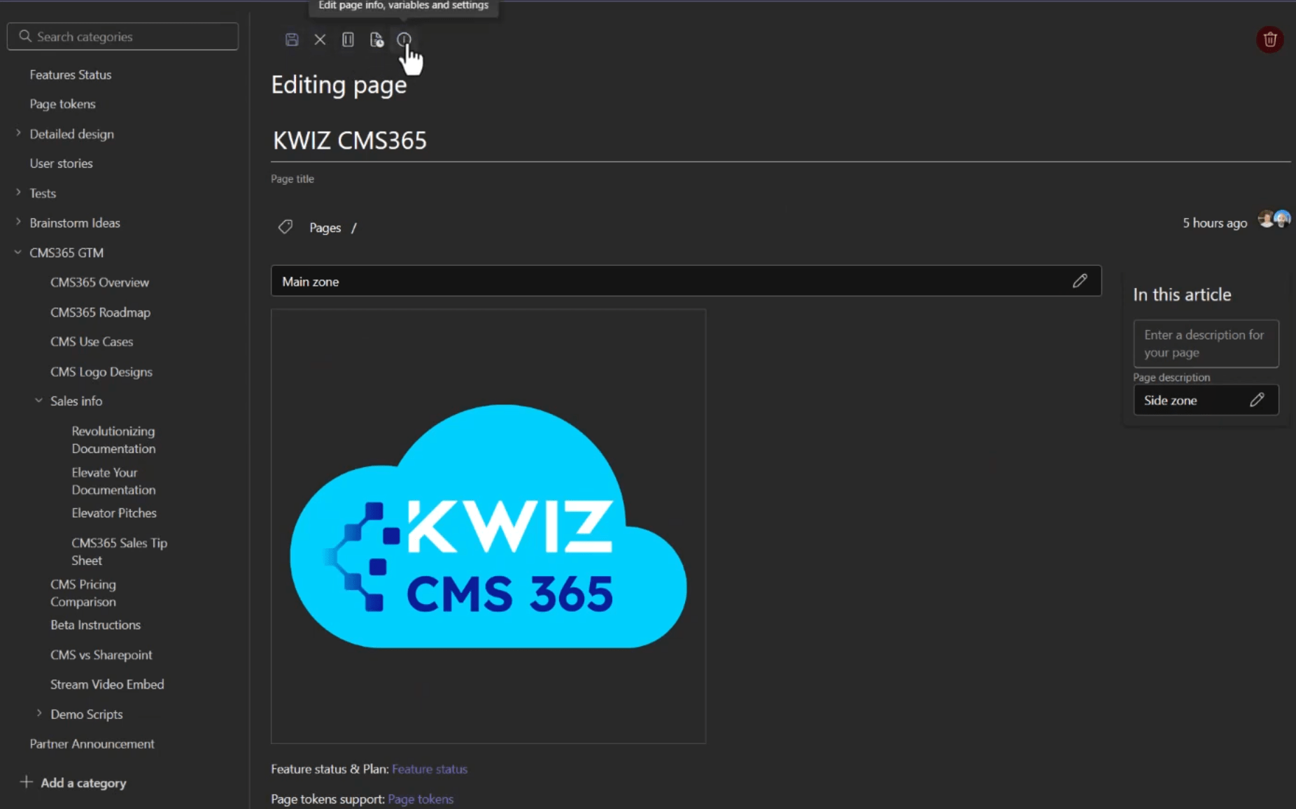 Screenshot of KWIZ CMS App
