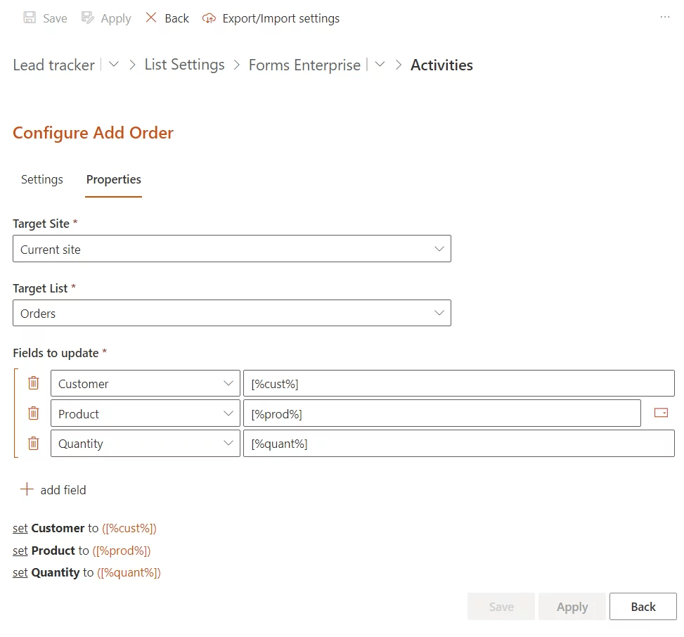 Screenshot of KWIZ Forms Enterprise