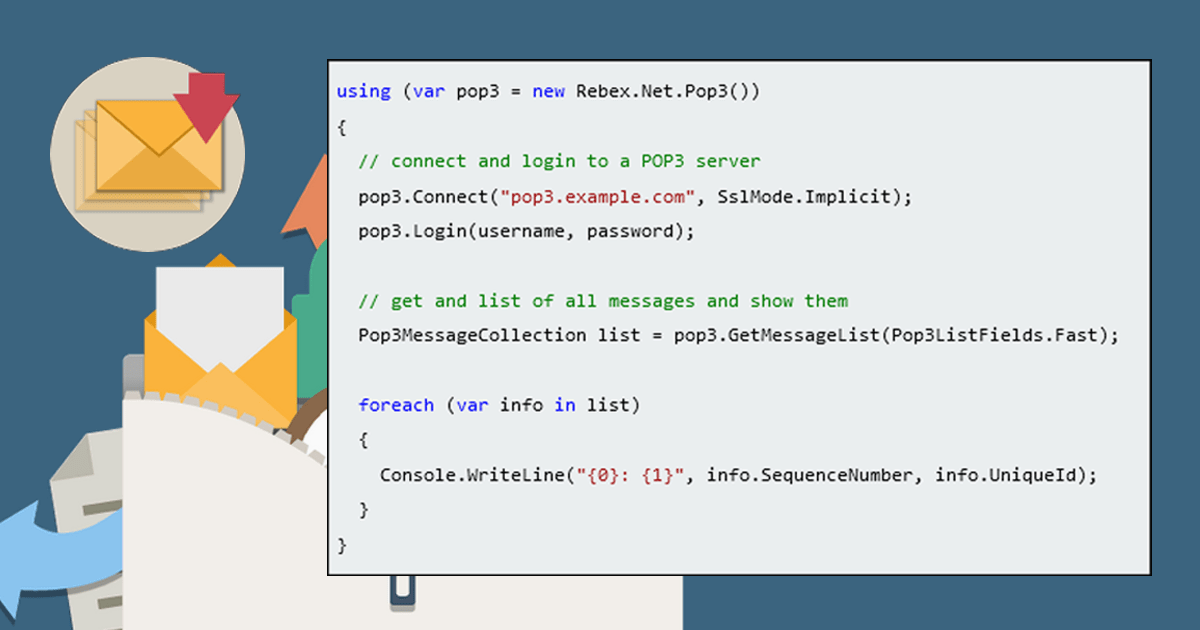 Screenshot of Rebex POP3