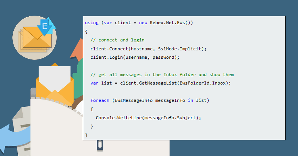 Screenshot of Rebex EWS