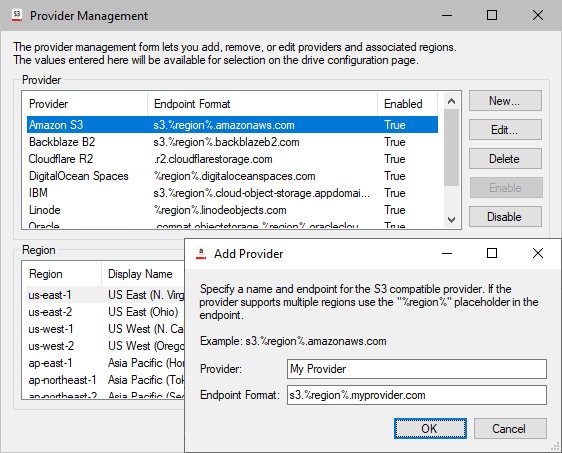 Screenshot of Callback Technologies S3 Drive