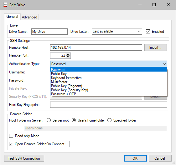 Screenshot of Callback Technologies SFTP Drive